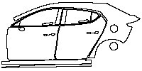 Mazda Axela (Mazda 3) Hatchback 2020 - (left) Door+Side Skirt+Rear Fender