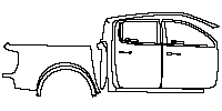 Ford Ranger (US) LARIAT 2019 - (right) Door+Rear Fender+Side Skirt
