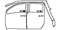 Nissan Titan Crew Cab 2020 - (left) Door+ Rear Fender (without Black B-Pillars)