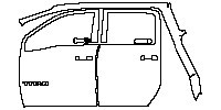 Nissan Titan Crew Cab 2020 - (left) Door+Rear Fender (without Black B-Pillars, with ''TITAN'' emblem on front door)