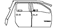Nissan Titan Crew Cab 2020 - (right) Door+Rear Fender (with Black B-Pillars, with ''TITAN'' emblem on front door)