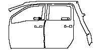 Nissan Titan Crew Cab 2020 - (left) Door+Rear Fender (with Black B-Pillars)