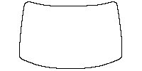 Nissan Leaf (US) Window 2019 - Windshield (inside) (without mirror and dotted area cutout, Edge ends at the inner side of dotted