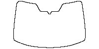 Nissan Leaf (US) Window 2019 - Windshield (inside) (with mirror and dotted area cutout, Edge exceeds the innder side of black ce