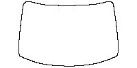 Nissan Leaf (US) Window 2019 - Windshield (inside) (without mirror and dotted area cutout, Edge exceeds the innder side of black