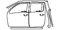 Nissan Frontier Crew Cab 2023 - (left)Door+Side Skirt+Rear Fender