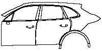 Porsche Cayenne Cayenne S 2011 - (left) Door+BC Pillar+Rear Fender