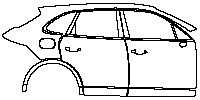Porsche Cayenne Turbo E-Hybrid 2024 - (right) Door+B Pillar+Rear Fender