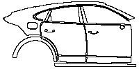 Porsche Cayenne Coupe Cayenne E-Hybrid Coupe 2019 - (right) Door+B Pillar+Rear Fender+Side Skirt (SportDesign Package/ Carbon De