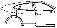 Porsche Cayenne Coupe Cayenne Turbo Coupe 2019 - (right) Door+B Pillar+Rear Fender+Side Skirt