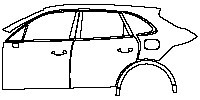 Porsche Cayenne Cayenne E-Hybrid 2019 - (left) Door+B Pillar+Rear Fender (with charging port on rear fender)