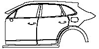 Porsche Cayenne Cayenne E-Hybrid 2019 - (left) Door+B Pillar+Rear Fender+Side Skirt (SportDesign Package/ Carbon Design Package,