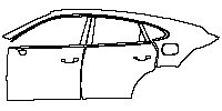 Porsche Cayenne Coupe Cayenne S E-Hybrid Coupe 2024 - (left) Door+B Pillar+Rear Fender+Side Skirt