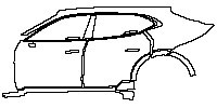Porsche Taycan Cross Turismo 2021 - (left) Door+Side Skirt+Rear Fender (with offroad design package)