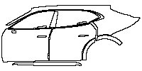 Porsche Taycan Cross Turismo 2021 - (left) Door+Side Skirt+Rear Fender (without offroad design package)