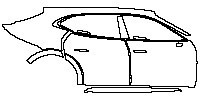 Porsche Taycan Cross Turismo 2021 - (right) Door+Side Skirt+Rear Fender (without offroad design package)