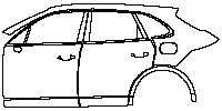 Porsche Cayenne Turbo E-Hybrid 2024 - (left)Door+B-pillar+Rear Fender (with charging port on rear fender)