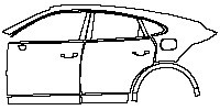 (left)Door+Side Skirt+Rear Fender