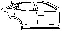 Renault Megane E-Tech Exterior 2023 - (right) Door+Side Skirt+Rear Fender