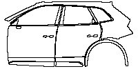 Audi Q5 Standard Wheelbase 2009 - (left) Door+BC Pillar+Rear Fender+Side Skirt