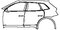 Audi Q5 Standard Wheelbase 2009 - (left) Door+Rear Fender+Side Skirt