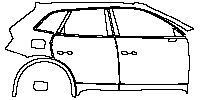 Audi Q5 Standard Wheelbase 2009 - (right) Door+Rear Fender+Side Skirt