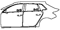 Audi A3 Sportback 2013 - (left) Door+Rear Fender+Side Skirt