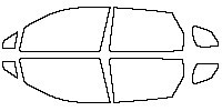 BYD Tang New Energy Windows 2019 - Side Window (Edge ends at the inner side of dotted area)