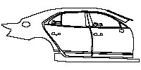 Bentley Flying Spur V8 2014 - (right) Door+B Pillar+Side Skirt+Rear Fender