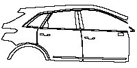 Cadillac XT5 Exterior 2016 - (right)Door+BC Pillar+Rear Fender (with chorme trim)