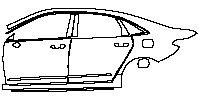Ford Taurus Base 2019 - (left）Door+Side Skirt+Rear Fender