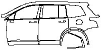 Cadillac XT6 Sport 2020 - (left) Door+Side Skirt+Rear Fender
