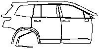 Cadillac XT6 Sport 2020 - (right) Door+Side Skirt+Rear Fender
