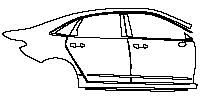 Ford Taurus Base 2019 - (right) Door+Side Skirt+Rear Fender