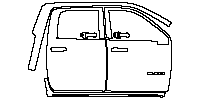 RAM Trucks 2500 Crew Cab 2019 - (right) Door+Side Skirt+Rear Fender (with ''RAM'' emblem on front door, with tow mirror cutout)