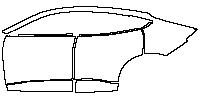 Ford Mach-E Select 2021 - (left) Door+Side Skirt+Rear Fender (without model emblem)