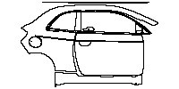 Fiat 500e 2 door 2021 - (right)Door+Side Skirt+Rear Fender