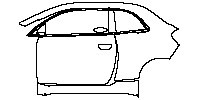 Fiat 500e 2 door 2021 - (left)Door+Side Skirt+Rear Fender