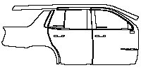 GMC Yukon SLT 2021 - (right)Door+Side Skirt+Rear Fender (without door moldings,with ''YUKON'' emblem on Door)