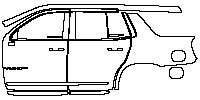 GMC Yukon SLT 2021 - (left)Door+Side Skirt+Rear Fender (with''YUKON'' emblem on Door)