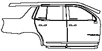 GMC Yukon SLT 2021 - (right)Door+Side Skirt+Rear Fender (with''YUKON'' emblem on Door)