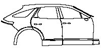 Genesis GV70 Exterior 2023 - (right)Door+Side Skirt+Rear Fender