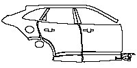 Jaguar F-Pace SVR 2018 - (right) Door+Side Skirt+Rear Fender
