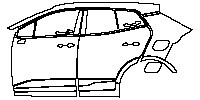 (left)Door+Side Skirt+Rear Fender