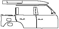 Land Rover Defender 110 2020 - (right) Door+BC Pillar+Rear Fender+Side Skirt (with Explorer Package)