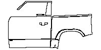 Land Rover Defender 90 2020 - (left) Door+Side Skirt+Rear Fender (with ''V8'' emblem on side skirt)