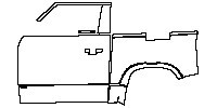 Land Rover Defender 90 2020 - (left) Door+Side Skirt+Rear Fender (with Deployable Roof Ladder on rear fender, with ''V8'' emblem