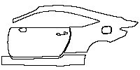 Lexus RC Base 2015 - (left) Door+Side Skirt+Rear Fender (Without word mark)