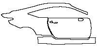 Lexus RC Base 2015 - (right) Door+Side Skirt+Rear Fender (Without word mark)