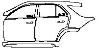 Mercedes-Benz GLE GLE SUV 2020 - (left) Door+BC Pillar+Rear Fender+Side Skirt